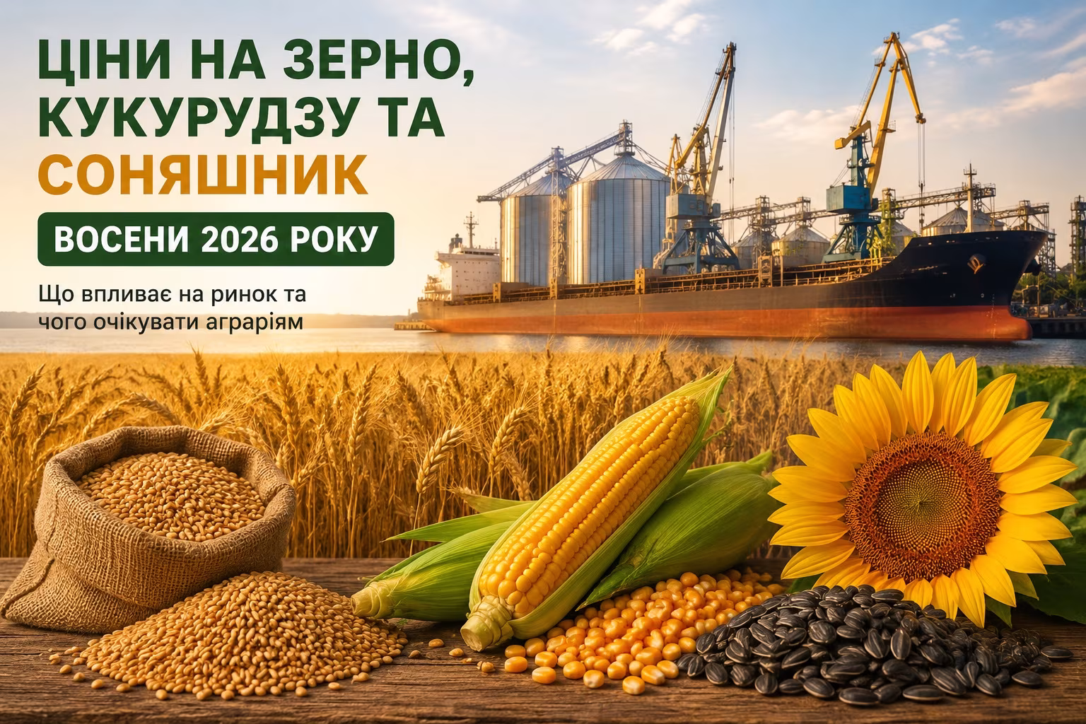 Ціни на зерно, кукурудзу та соняшник в Україні восени 2026 року